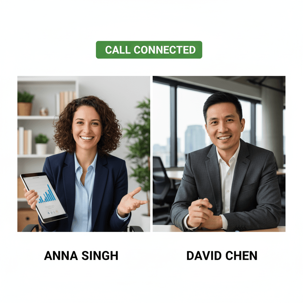 Two people in productive conversation