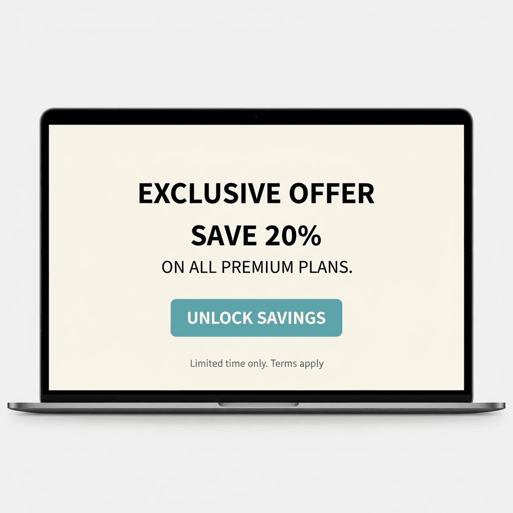 Simple offer creation template on screen