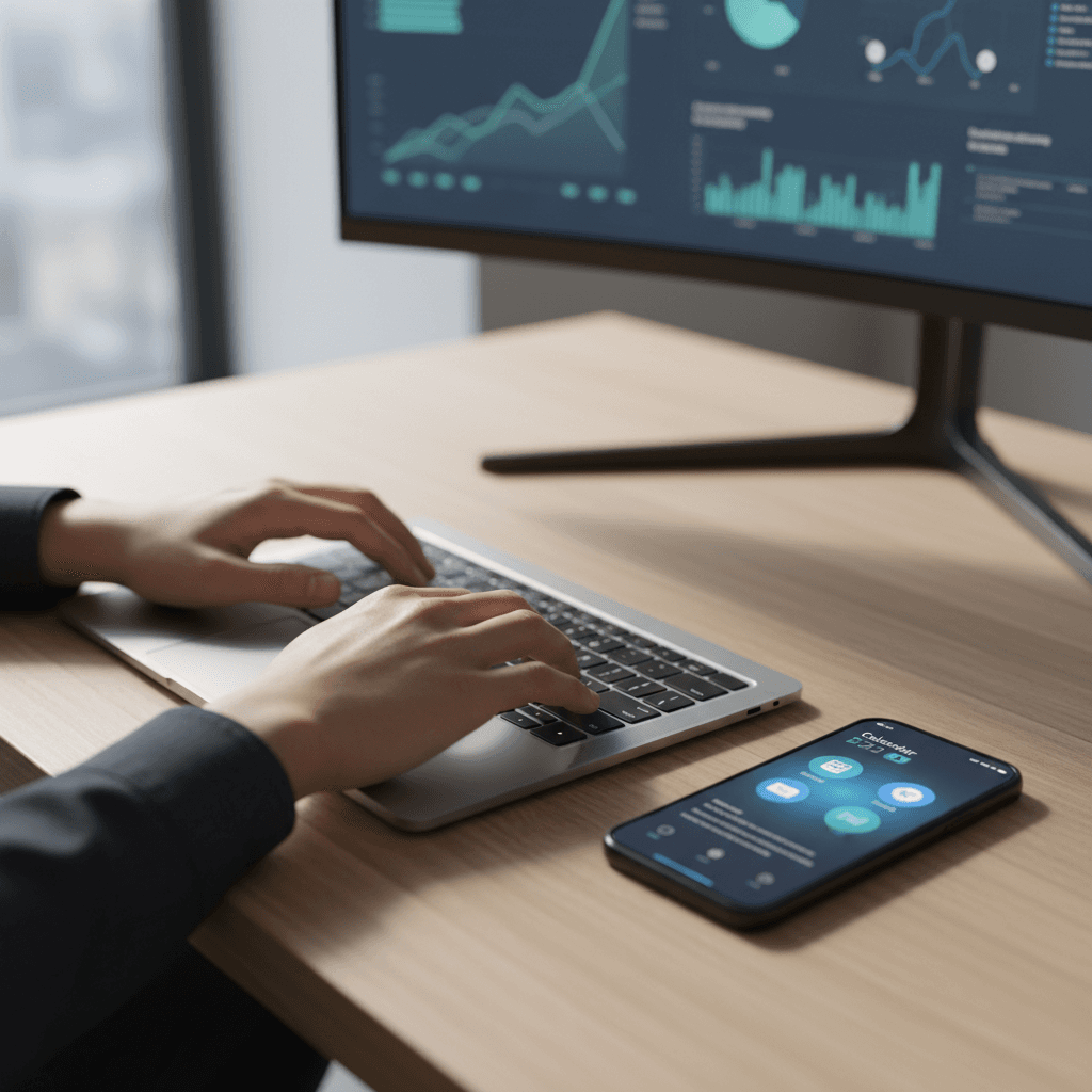 Person at desk ready to connect and help